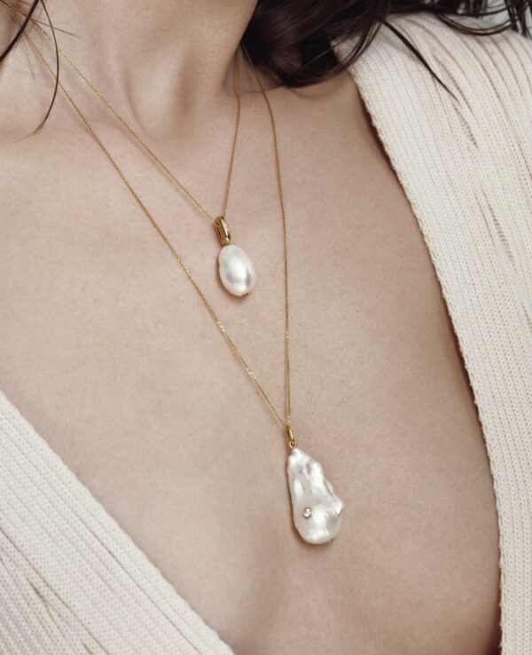 DEMI BAROQUE NECKLACE IN CULTURED PEARLS, HYACINTH AND 14K YELLOW GOLD2